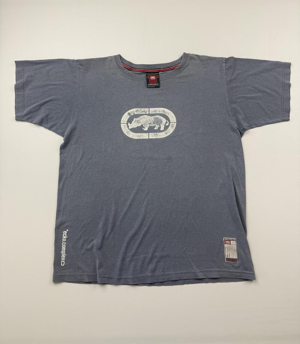 Vintage Ecko Unltd Shirt Mens Large Blue Rhino Graphic Tee USA Limited VTG